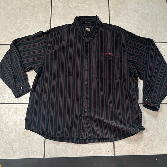 Harley Davidson Mens Embroidered‎ Long Sleeve Button Up Shirt 3XL